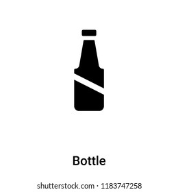 Bottle icon vector isolated on white background, logo concept of Bottle sign on transparent background, filled black symbol