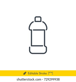 Bottle Icon / Vector - In Line / Stroke Design with Editable Stroke