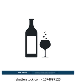 bottle icon vector logo template design element