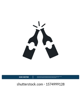 bottle icon vector logo template design element