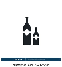 bottle icon vector logo template design element