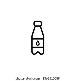 Bottle icon vector. Outline icon isolated on white background. Flat design style.