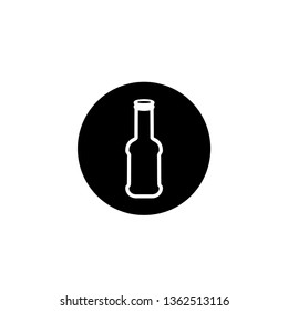 Bottle icon vector. Outline icon isolated on white background. Flat design style.