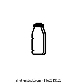 Bottle icon vector. Outline icon isolated on white background. Flat design style.