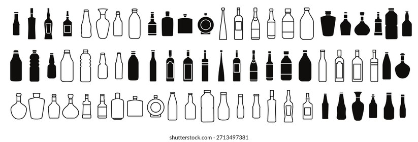 Botella icono Vector conjunto botella para el signo de ilustración de agua 