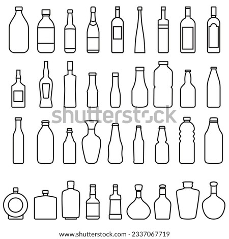 Bottle icon vector set. Bottle for water illustration sign collection. Bottle of alcohol symbol or logo.