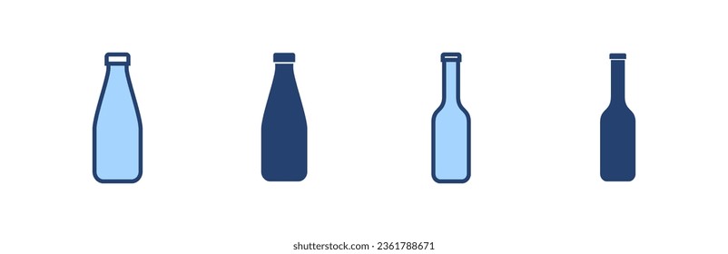 Flaschensymbol, Vektorgrafik. Flaschenzeichen und -zeichen