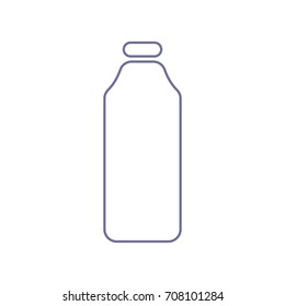 Bottle Icon. Vector. Violet linear icon on white background. Isolated.