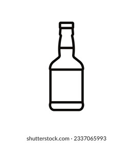 Flaschensymbol, Vektorgrafik. Flasche für das Schild zur Wassergrafik. Flasche mit dem Symbol oder Logo für Alkohol.