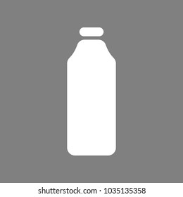 Bottle Icon. Vector. White icon on medium gray background. Isolated.