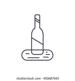 Bottle icon Web Sign,  flat outline illustration of vector