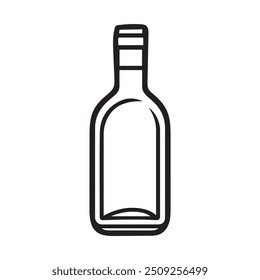 Bottle icon white background, line style, vector illustration symbol design.