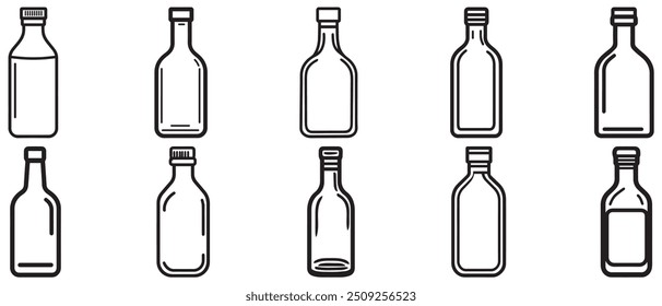Bottle icon white background, line style, vector illustration symbol design.