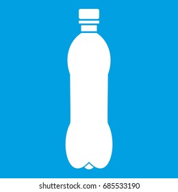 Bottle icon white isolated on blue background vector illustration
