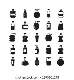bottle icons, beverage bottle set