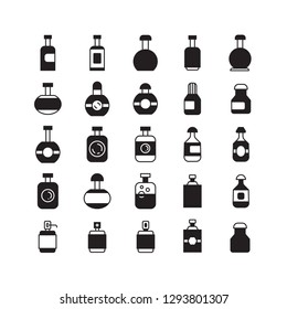 bottle icons, beverage bottle set