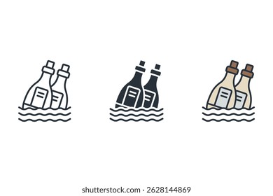 bottle icons isolated on White Background. Flat style design