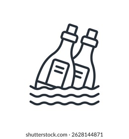 bottle icons isolated on White Background. Flat style design