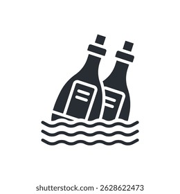 bottle icons isolated on White Background. Flat style design