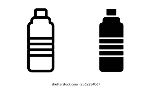 Bottle Icons pack in outlined and flat versions