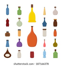 Bottle icons set