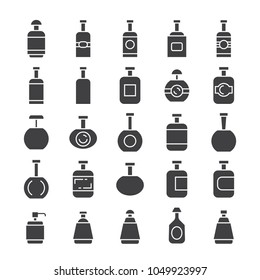 bottle icons set, packaging icons
