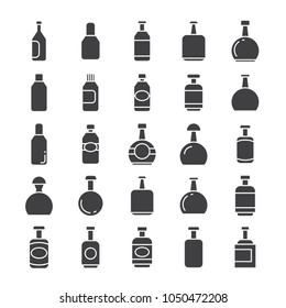 bottle icons set, packaging icons