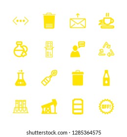 bottle icons set with recycle, infusion and more vector set