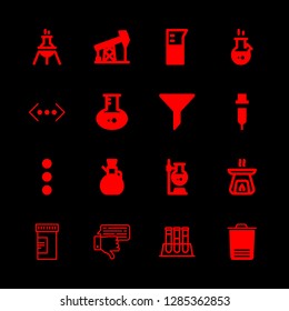 bottle icons set with trash, oil and flask vector set