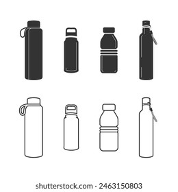 bottle icons vector design. illustration set of bottle symbol.Ui,web,app.  vector illustration concept.