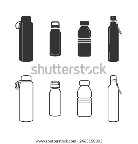 bottle icons vector design. illustration set of bottle symbol.Ui,web,app.  vector illustration concept.