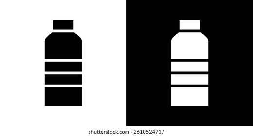 Bottle icons vector set in solid flat style