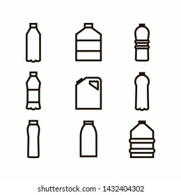 Bottle icon,sign,pictogram,symbol  set isolated on a white  background  bold line   style