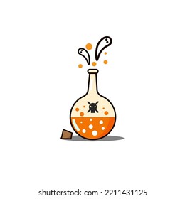 bottle illustration with poison vector design