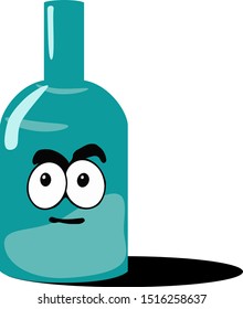Botella, ilustración, vector sobre fondo blanco.