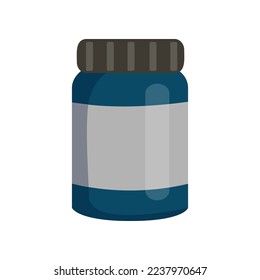 Bottle of ink cartoon illustration. Ink flat vector illustration. Craft, art concept