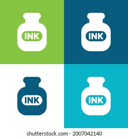 Bottle Of Ink Flat four color minimal icon set