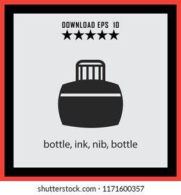bottle, ink, nib  vector icon