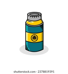 bottle of insect pest remedy. vector design on white background