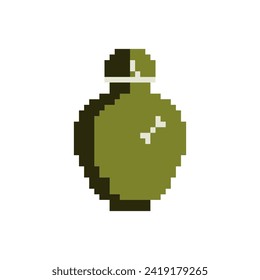 Bottle isolated on white background. Vector illustration. Pixel art.