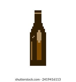 Bottle isolated on white background. Vector illustration. Pixel art.