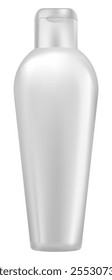 Bottle isolated on white background,Vector 3d realistic cosmetic Silver tubes,illustration Blank Grey plastic packaging mockup for Gel Serum,Medical,Creams,Shampoo,Beauty