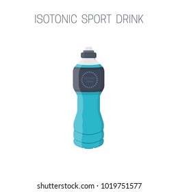 Bottle with isotonic sport drink. Isolated vector illustration.