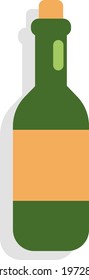 Bottle of Italian wine, icon illustration, vector on white background