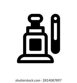 Bottle jack. Outlined stroke vector icon with black-filled details.