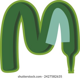 Bottle Jar Letter Alphabet Vector Illustration