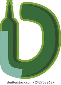 Bottle Jar Letter Alphabet Vector Illustration
