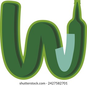 Bottle Jar Letter Alphabet Vector Illustration