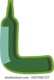 Bottle Jar Letter Alphabet Vector Illustration
