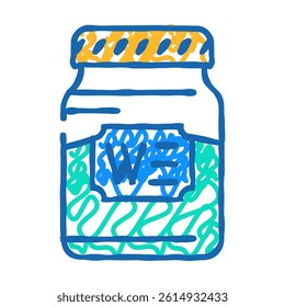 bottle jar wasabi doodle icon sketch vector. bottle jar wasabi sign. isolated symbol illustration